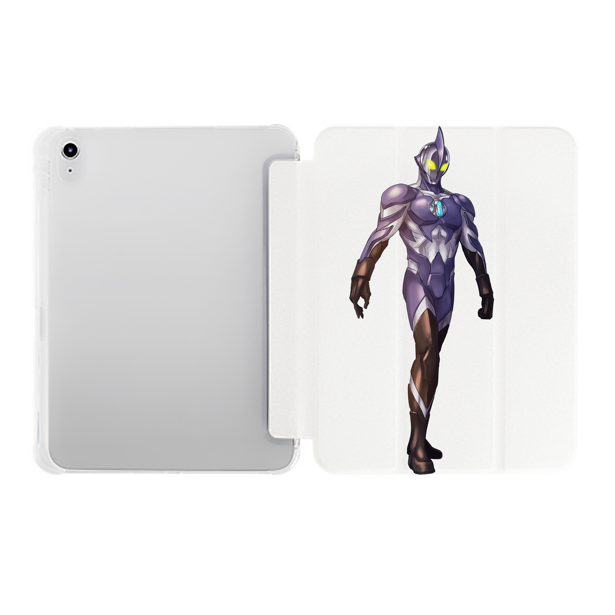（画像用） ウルトラマン Ultraman IPad ケース ペン収納付き 三つ折りスタンド PUレザー×シリコン 対応機種9.5/10.5/10.9インチ